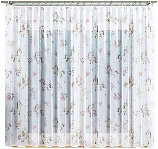SŁODKIE JEDNOROŻCE firanka woal drukowana wys. 157cm z (belki) - Firany - miniaturka - grafika 1
