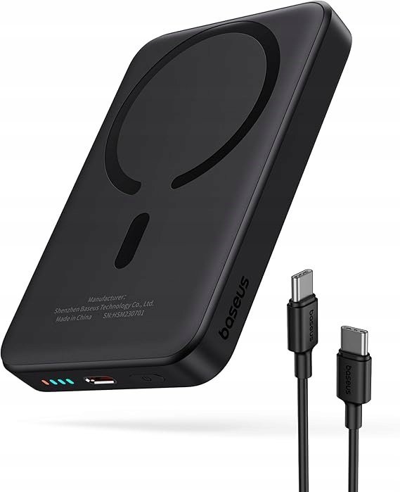 Baseus Magsafe Powerbank 10000mAh PD 20W iPhone Mini USB-C Czarny