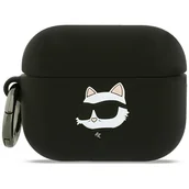 Akcesoria do słuchawek - Etui Karl Lagerfeld Silicone Choupette Head 3D do AirPods Pro 3 czarny - miniaturka - grafika 1