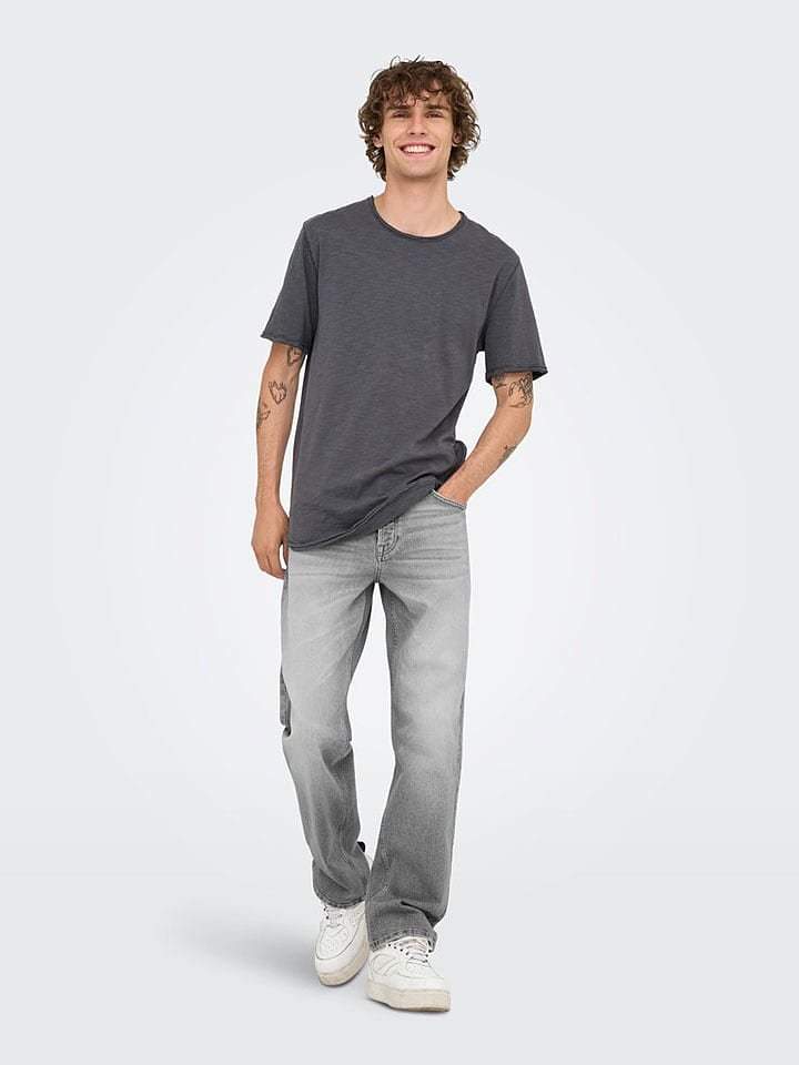ONLY & SONS Dżinsy - Straight fit - w kolorze szarym