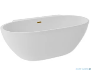 ScandiBath Mandal wanna wolnostojąca/przyścienna z korkiem i przelewem ZŁOTYM  150x77cm  Q360S-1501OEMGL - Wanny z hydromasażem - miniaturka - grafika 4