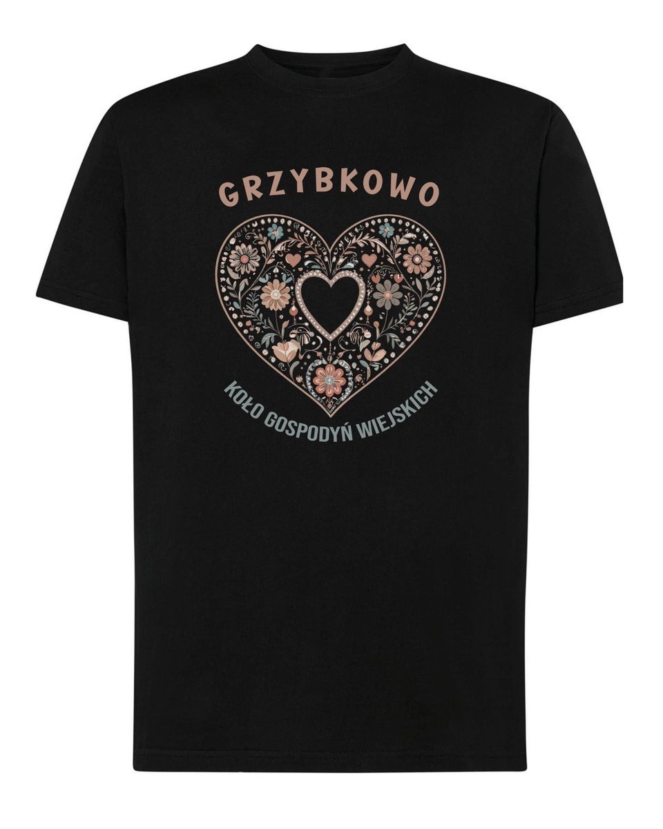 Koszulka Koło Gospodyń Wiejskich Personalizowana Kwiaty Czarny L