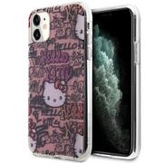 Etui i futerały do telefonów - Etui HELLO KITTY IML Tags Graffiti do Apple iPhone 11/Xr Różowy - miniaturka - grafika 1