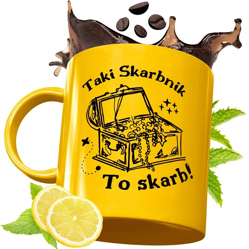 Złoty Kubek Premium Dla Skarbnika Prezent z Nadrukiem ze Zdjęciem + Opakowanie na prezent (wzór 03)