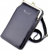 Torebki damskie - Listonoszka Kopertówka Torebka na telefon czarna - miniaturka - grafika 1