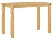 Stoły - Sosnowy stół z rzeźbionymi nogami miodowy brąz F6-H33 - miniaturka - grafika 1