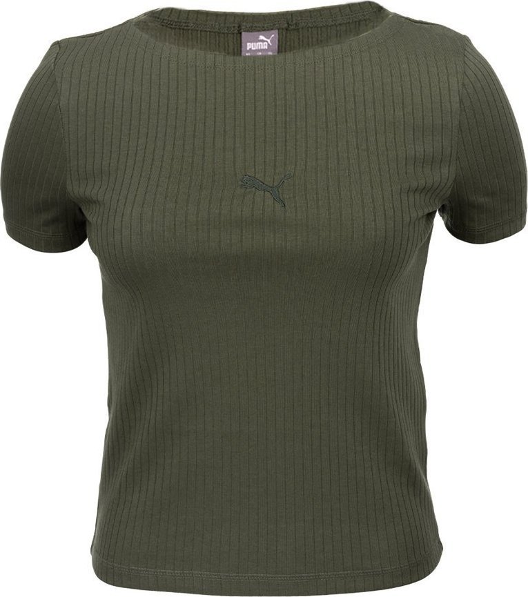 Puma Koszulka damska Puma HER Ribbed Slim Tee Grape Leaf khaki 531917 44 XL