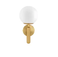 Lampy ścienne - Kinkiet Veliana w złotym wykończeniu ze szklaną kulą – elegancki design - miniaturka - grafika 1
