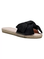 Klapki i japonki damskie - Manebi Espadryle Sandals With Bow G 0.1 J0 Czarny - miniaturka - grafika 1