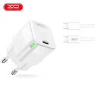 Ładowarki do telefonów - XO Ładowarka sieciowa CE06 PD 30W 1x USB-C biaa + kabel USB-C - USB-C - miniaturka - grafika 1