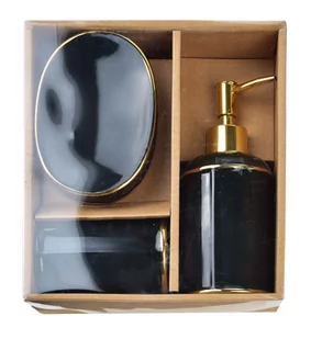 CIRI BLACK Komplet łazienkowy czarno-złoty 350ml - Akcesoria łazienkowe - miniaturka - grafika 2