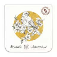 Podobrazia, bloki, papiery - Blok do akwareli "Sikorka" - 15 x 15 cm - 100% bawełna - 300 g - beżowy - miniaturka - grafika 1