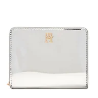 Portfele - Mały Portfel Damski Tommy Hilfiger Med Za W/Flap Met AW0AW18037 Srebrny - miniaturka - grafika 1