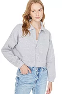 Bluzy damskie - TRENDYOL Damska bluza z golfem, jednokolorowa, szary, XL - miniaturka - grafika 1