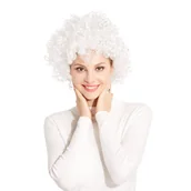 Dodatki do strojów karnawałowych - PERUKA AFRO DLA ŚWIĘTEGO MIKOŁAJA BIAŁA STRÓJ ANIOŁKA ANIOŁ PRZEBRANIE - miniaturka - grafika 1