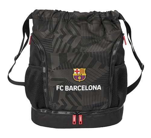 F.C. BARCELONA BLACK - Plecak do plecaka, idealny dla dzieci w różnym wieku, wygodny i wszechstronny, jakość i wytrzymałość, 34 x 15 x 43 cm, kolor czarny, Czarny (Black), Estándar, Casual