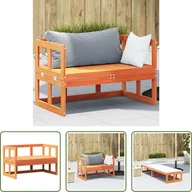 Sofy ogrodowe - The Living Store sofa ogrodowa 2 w 1 rozkładana wosk brązowy lite drewno sosnowe - miniaturka - grafika 1