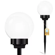 Lampy ogrodowe - Lampa Solarna Ogrodowa LED ATRIS Wbijana Biała Kula 15cm LUMILED - miniaturka - grafika 1