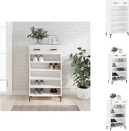 Szafki na buty - vidaXL Szafka na buty biała wysoki połysk 60x35x105 cm materiał drewnopochodny - Szafki - miniaturka - grafika 1