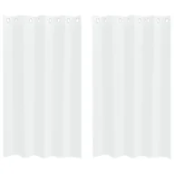 Zasłony - vidaXL Zasłony z zasłonami 2 pcs Biały 140 x 175 cm Poliester - miniaturka - grafika 1