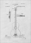 Plakaty - Galeria Plakatu, Plakat, Patent GW Bowers Gitara Projekt z 1888, 60x80 cm - miniaturka - grafika 1
