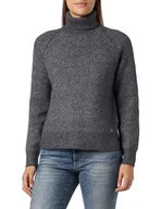 Swetry damskie - Replay Damski sweter z golfem, krój Regular Fit, M10 Dark Grey Melange, L - miniaturka - grafika 1
