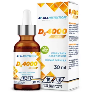 Allnutrition D3 4000 Drops witamina D3 4000 w kroplach 30 ml - Witaminy i minerały - miniaturka - grafika 1