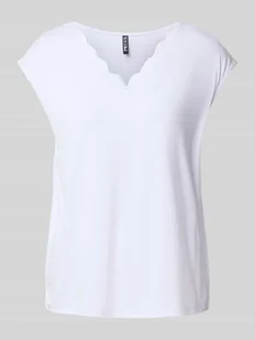 T-shirt o luźnym kroju z obszyciem koronką model ‘KAMALA’ - Koszulki i topy damskie - miniaturka - grafika 1