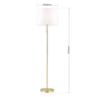 Tekstylna lampa stojąca Ludwig, stary mosiądz - Lampy stojące - miniaturka - grafika 3