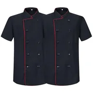 Kurtki męskie - MISEMIYA - Opakowanie 2 sztuki - Męska kurtka kucharska - Męska kurtka kucharska - Mundur Hosteleria - Ref.2-6421B, Czarny 21, 3XL - miniaturka - grafika 1