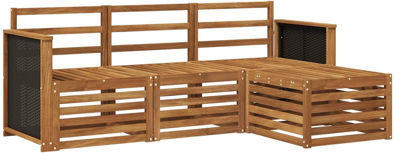 vidaXL Zestaw sof na zewnątrz 4 pcs naturalny