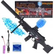 Zabawki militarne - DUŻY KARABIN AUTOMAT ELEKTRYCZNY 2W1 ASG KULKI ŻEL-WODNE M249 ZABAWKA - miniaturka - grafika 1