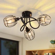 Lampy sufitowe - 3-punktowy Reflektorowa sufitowy Vintage Black Crystal E14 do korytarza 350° obrotowy industrialny - miniaturka - grafika 1