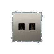 Gniazdka elektryczne - Kontakt Simon Gniazdo podwójne HDMI BASIC MODUŁ satyna - miniaturka - grafika 1