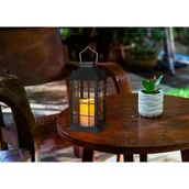 Lampy ogrodowe - Latarnia solarna ogrodowa 14 x 14 x 32 cm czarna - miniaturka - grafika 1