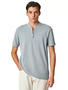 Koton Varsity Crew Neck Short Sleeve T-shirt męski z nadrukiem, Szary (040), S - Koszulki męskie - miniaturka - grafika 1