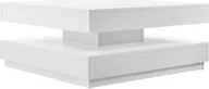 Ławy i stoliki kawowe - [en.casa] Stolik kawowy 76x76x38cm Stolik boczny z półką Stolik do salonu z obrotowym blatem Stolik do sofy Biały - miniaturka - grafika 1