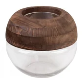 Wazony i flakony - Wazon EUROFIRANY Grace 08 25 x 23 cm Biało-brązowy - miniaturka - grafika 1