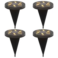 Lampy ogrodowe - vidaXL Solarne lampki gruntowe, z kolcami, 4 szt., ciepłe białe - miniaturka - grafika 1