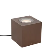 Oprawy, klosze i abażury - QAZQA Przemysłowy reflektor ogrodowy rdzawy brąz kwadratowy IP65 AR111 - Lennard - miniaturka - grafika 1