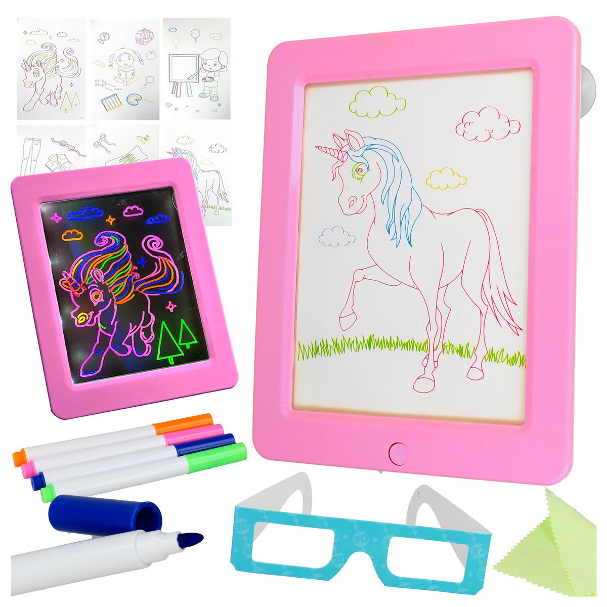 Magiczna TABLICA Podświetlana Glow Drawing Board 3D Zestaw Artystyczny LED