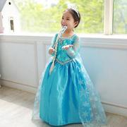 Stroje karnawałowe - Suning Dzieci Dziewczynki Frozen Queen Elsa Princess Dress Cosplay Costume Dress 7-8 Years - miniaturka - grafika 1