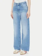 Spodnie damskie - Pepe Jeans Jeansy PL204731 Niebieski Straight Fit - miniaturka - grafika 1