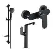 Baterie umywalkowe - Mexen Milo DF05 zestaw prysznicowy, czarny - miniaturka - grafika 1