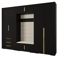 Szafy - Garderoba wysoka do przedpokoju INOVA 1 Zestaw 14 wysokość 236,7 biały czarny kaszmir - miniaturka - grafika 1