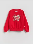Bluzy dla dziewczynek - Reserved - Świąteczna bluza z napisem - czerwony - miniaturka - grafika 1