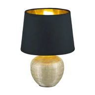 Noże stołowe - Czarna lampa stołowa z ceramiki i tkaniny Trio Luxor, wys. 26 cm - miniaturka - grafika 1