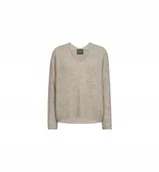 Swetry damskie - SWETER DAMSKI LUŹNY Z ALPAKI WEŁNY r.XL MOS MOSH 153900 MMTHORA JASNY SZARY - miniaturka - grafika 1