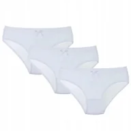 Majtki damskie - Majtki Dziecięce Figi Dziewczęce Bawełna Białe Gładkie 3-pak 116/122 MORAJ - miniaturka - grafika 1