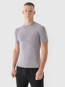 Koszulki sportowe męskie - 4F Koszulka treningowa bezszwowa szybkoschnąca męska 4F x Robert Lewandowski - szara S/M - miniaturka - grafika 1